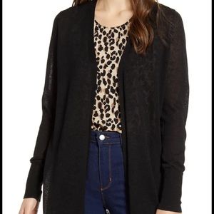 NWOT Halogen Open Front Side Slit Cardigan